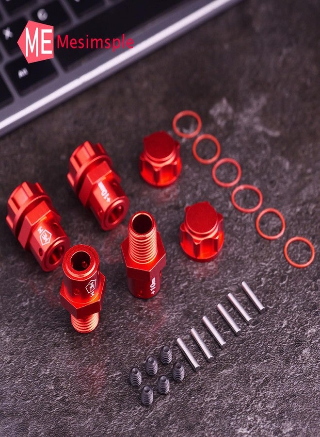 Mesimsple Alum +10mm Wide Wheel Hex Hub for Arrma 1/7 Mojave Infraction Felony Limitless Fireteam 1/8 Kraton Outcast 6S BLX & EXB Series Upgrade Parts Red - Image 3